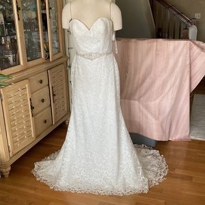 Alfred Angelo Sapphire style 996 wedding dress, ivory/silver, Sz 12